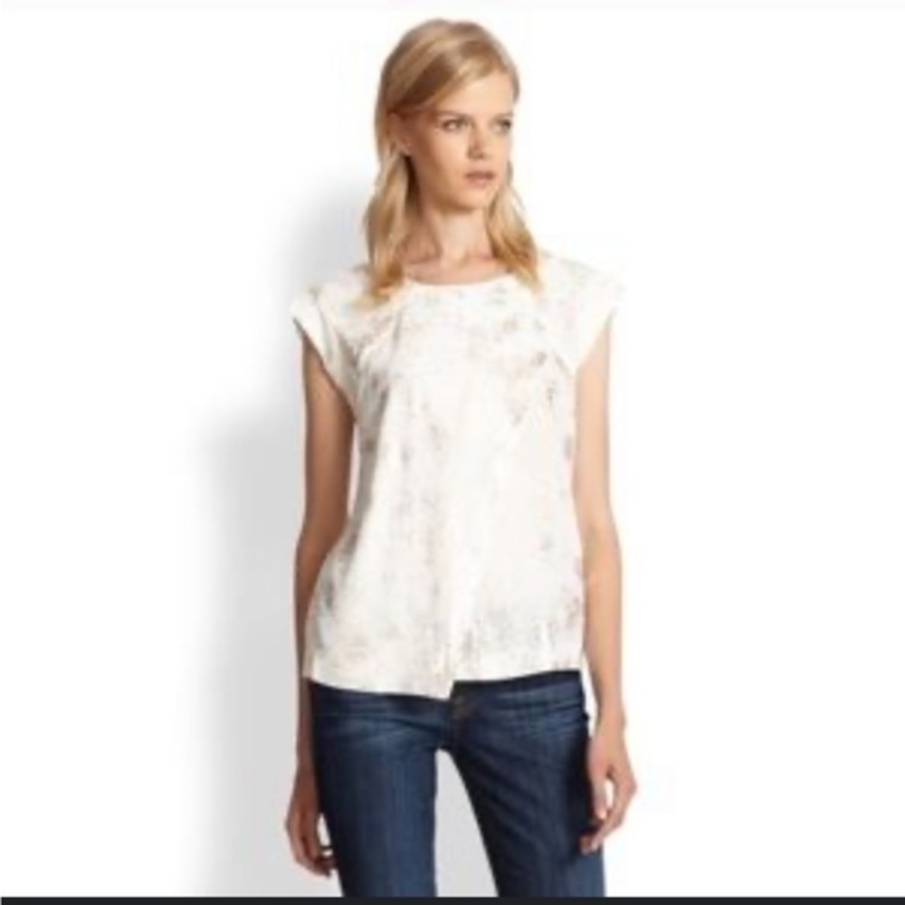 Rebecca Taylor Metallic Foil Top Size 2